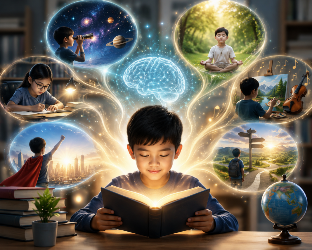 Photo AI Reading a book